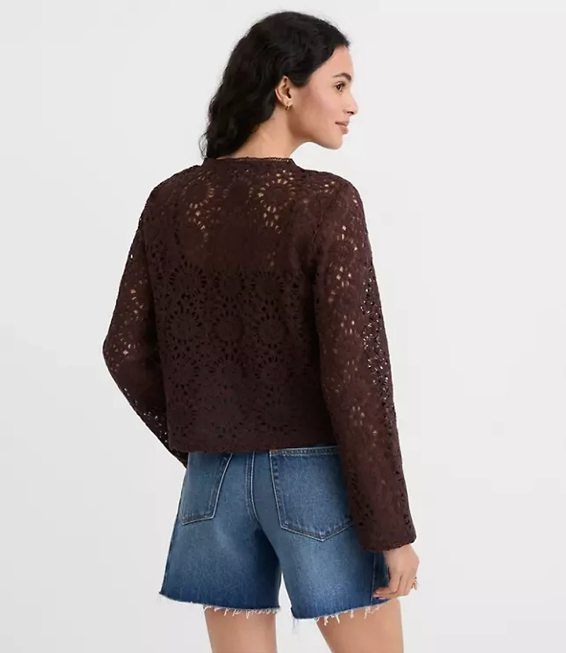 Petite Crochet Cardigan