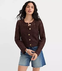 Petite Crochet Cardigan