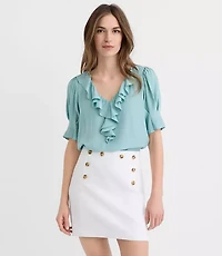 Pintucked Ruffle Blouse