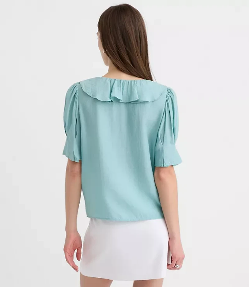 Pintucked Ruffle Blouse