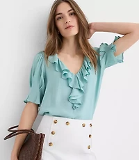 Pintucked Ruffle Blouse