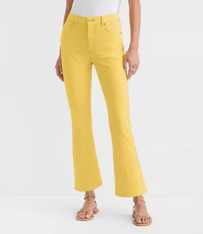 Rivete Tall Curvy High Rise Kick Crop Jeans Daffodil Bloom
