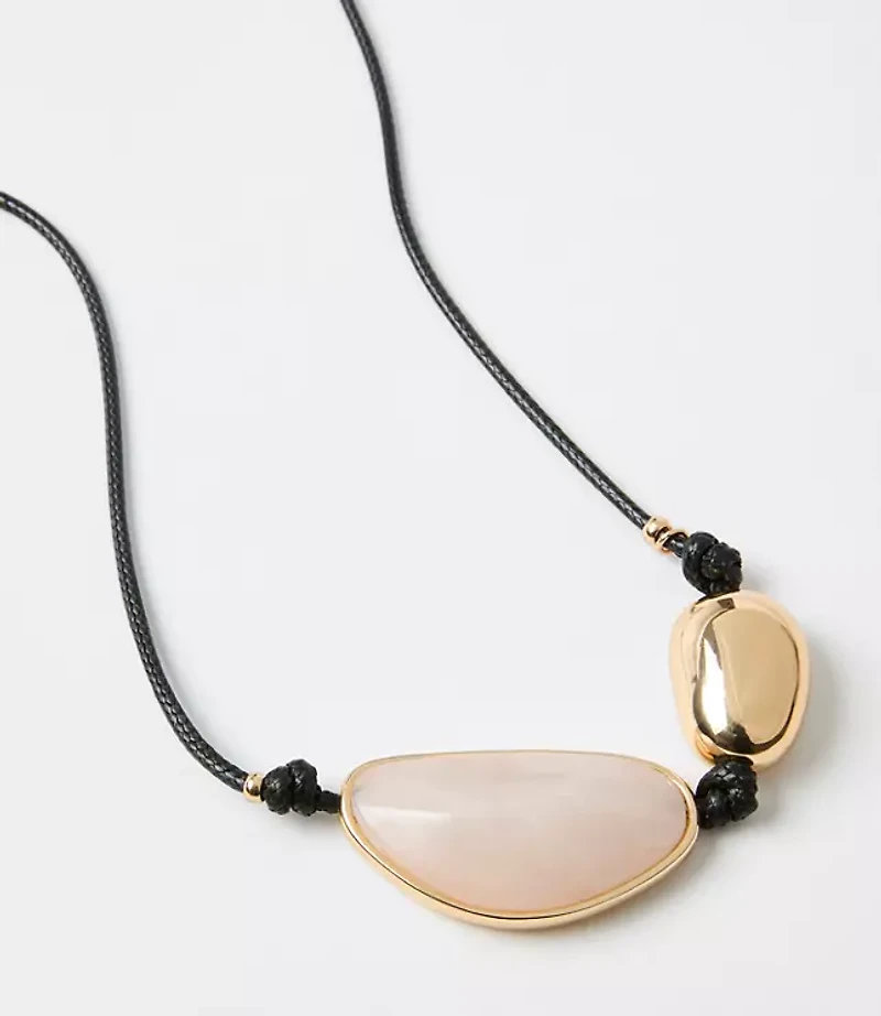Mother Of Pearl Cord Statement Necklace