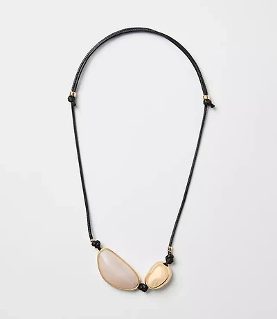 Mother Of Pearl Cord Statement Necklace