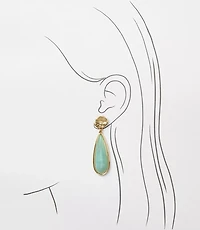 Marbleized Teardrop Statement Earrings