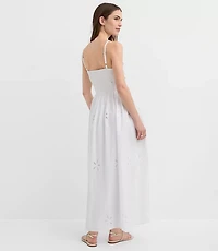 Petite Floral Eyelet Strappy Midi Dress