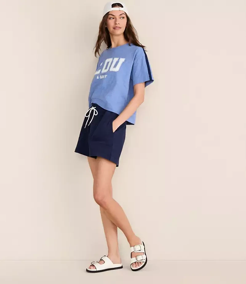 Lou & Grey Shoulder Stripe Soft Slub Logo Tee