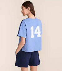 Lou & Grey Shoulder Stripe Soft Slub Logo Tee