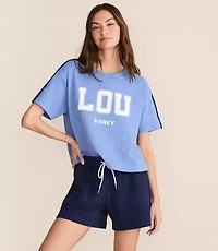Lou & Grey Shoulder Stripe Soft Slub Logo Tee