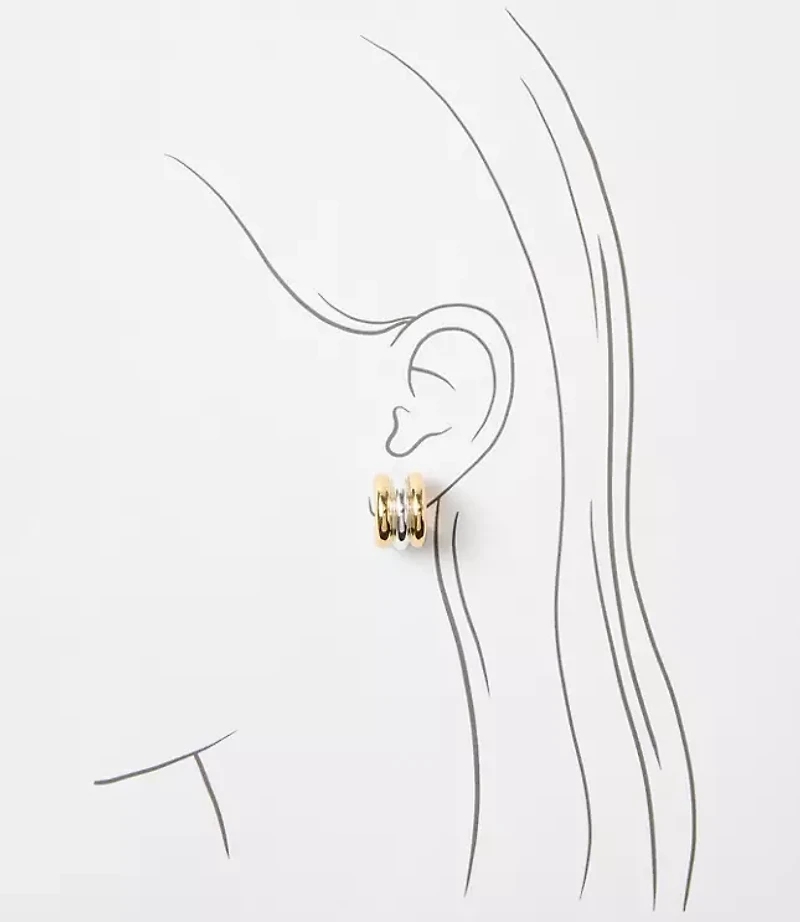 LOFT Versa Ridged Modern Metal Earrings