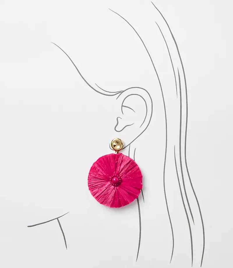 Raffia Circle Drop Earrings