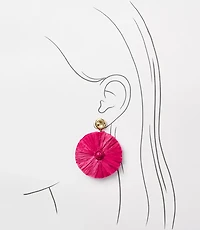 Raffia Circle Drop Earrings
