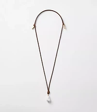 Pearlized Cord Pull Tie Necklace