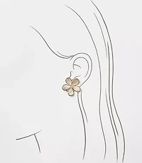 Mother Of Pearl Flower Stud Earrings