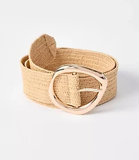 Molded Buckle Raffia Stretch Belt