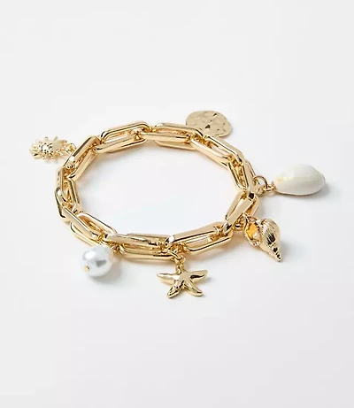Seaside Charm Chain Link Stretch Bracelet