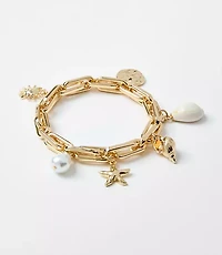 Seaside Charm Chain Link Stretch Bracelet