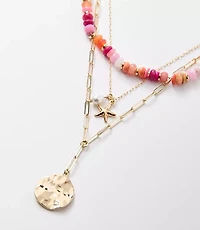 Starfish Coin Beaded Layered Necklace Set