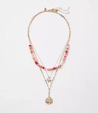 Starfish Coin Beaded Layered Necklace Set
