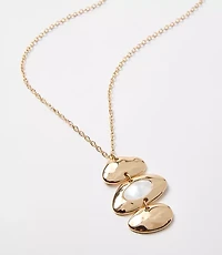 Pearlized Linear Molded Metal Necklace