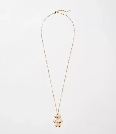 Pearlized Linear Molded Metal Necklace
