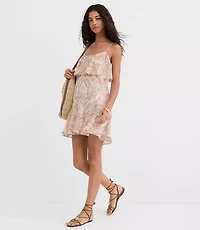 Tiled Strappy Ruffle Mini Dress