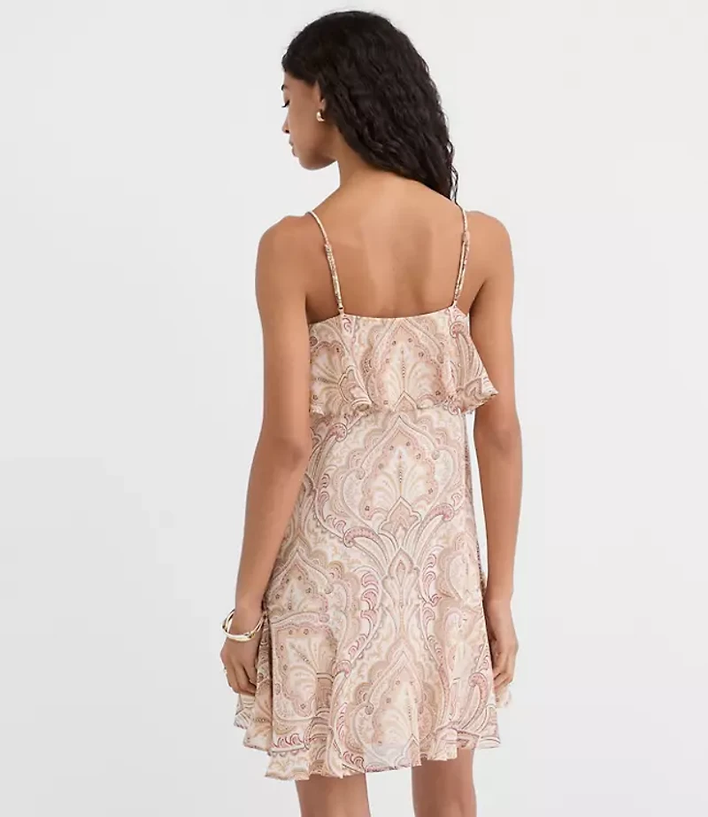 Tiled Strappy Ruffle Mini Dress