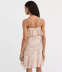 Tiled Strappy Ruffle Mini Dress