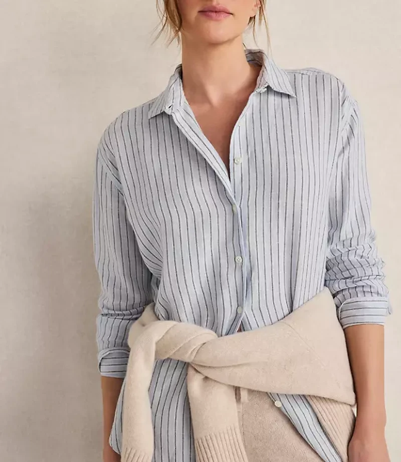 Haven Well Within The Daily Shirt Linen Stripe