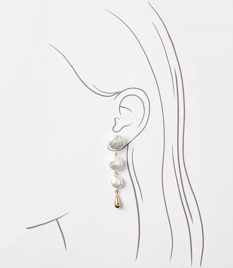 Pearlized Linear Drop Earrings