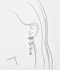 Pearlized Linear Drop Earrings