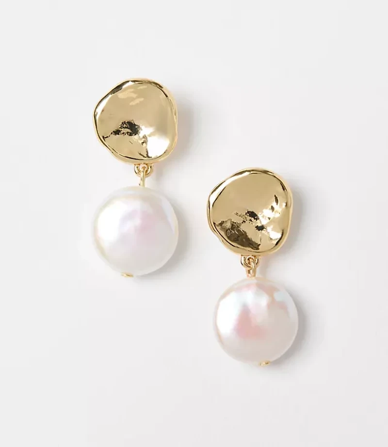 Mini Pearlized Nugget Drop Earrings