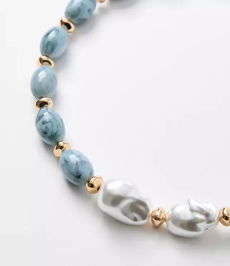 Pearlized Chunky Statement Necklace