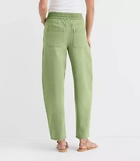Petite High Rise Barrel Utility Jeans Shale Green