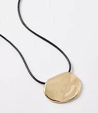 Molded Metal Pull Tie Cord Necklace