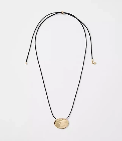 Molded Metal Pull Tie Cord Necklace