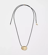 Molded Metal Pull Tie Cord Necklace