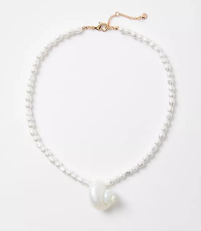 Pearlized Seashell Beaded Necklace