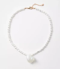 Pearlized Seashell Beaded Necklace