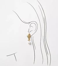 Pearlized Fish Stud Earrings