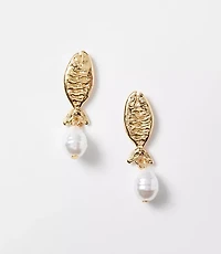 Pearlized Fish Stud Earrings