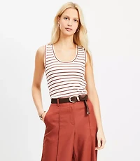 Stripe Perfect Ribbed Scoop Neck Tank Top