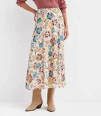 Garden Chiffon Paneled Midi Skirt