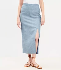Petite Linen Blend Maxi Skirt