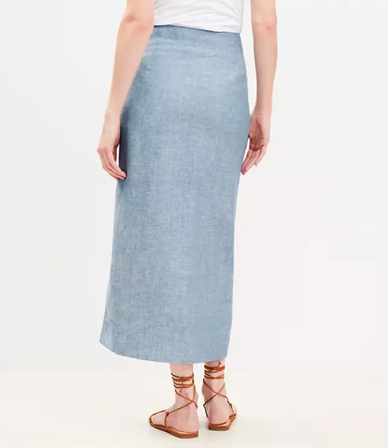 Petite Linen Blend Maxi Skirt