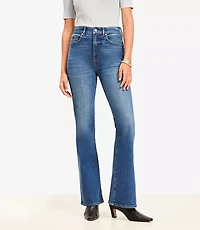 Petite High Rise Slim Flare Jeans Vintage Dark Indigo Wash