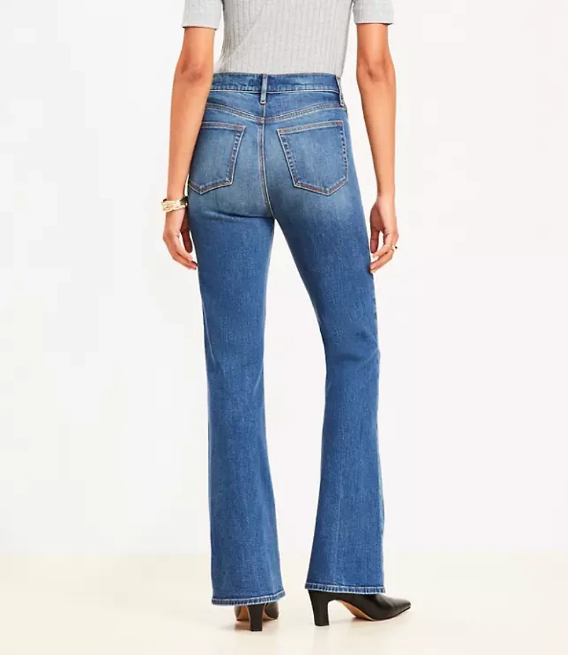 Petite High Rise Slim Flare Jeans Vintage Dark Indigo Wash