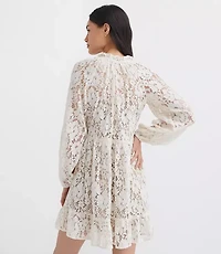 Floral Lace Flounce Mini Dress