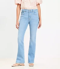 Petite Mid Rise Boot Jeans Light Wash Indigo