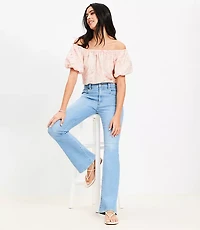 Petite Mid Rise Boot Jeans Light Wash Indigo